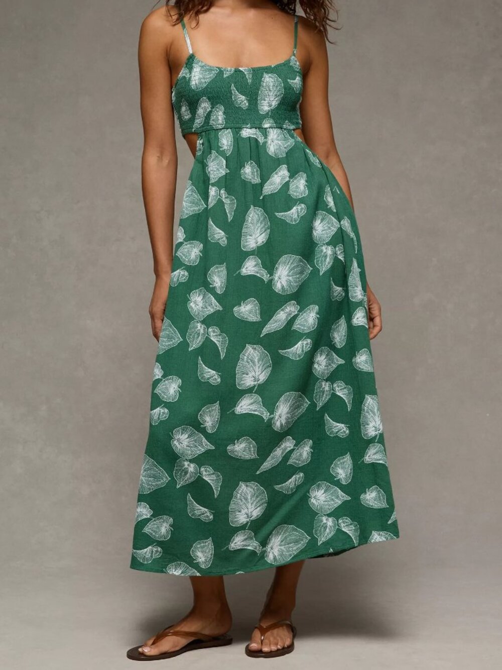 AE AMERICAN EAGLE AE Smocked Cutout Babydoll Midi Dress - Small - NEW NWT